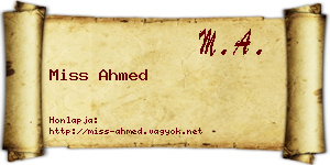Miss Ahmed névjegykártya